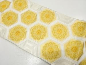 亀甲に華紋織り出し　袋帯